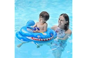 OWOAOOWL Baby Schwimmring Aufblasbarer,Schwimmring Baby mit Dach,Schwimmhilfe Baby Aufblasbare,Baby Schwimmsitz mit UPF 50+ Sonnenschutz,Baby Schwimmring Kinderschwimmhilfe für Kinder von 3 Monate bis 4 Jahre