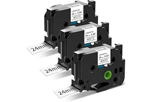 MarkField Compatible Cinta de Etiquetas Reemplazo para Brother P-Touch TZ TZe-251 24mm x8m PT-P700 D450 D600 P750W P900W P910BT P900 P950NW 2430, Negro sobre Blanco, 3Pack