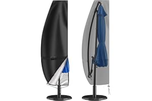 WANOCEAN Cantilever Parasol Cover Waterproof, 420D Oxford Cantilever Garden Parasol Covers Patio Umbrella Protection Covers with Zip ,Large Garden Umbrella Cover Fit 3m Cantilever Parasol (280x30/80/45cm)