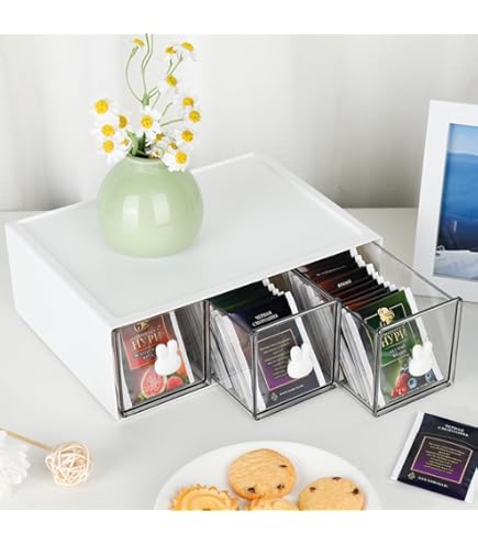 Drehbarer Teebeutel-Organizer Aus Metall - 8 Fächer Für Küche & Café