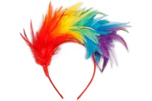 Diffaxy Bunt Feder Stirnband Fascinator Stirnbänder, Haarreif Karneval Feder Haarschmuck, Federstirnband für Damen, Mädchen Fasching Cosplay Haarband Karneval Party