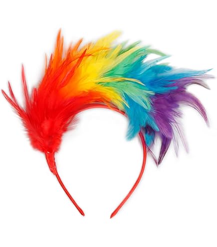 NET TOYS 20er Jahre Kopfschmuck – Charleston Haarband Mit Roter Feder, Gatsby/Flapper Style Für Mottopartys