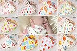 Bebedou 10 PACK GIRLS Dribble Bibs Bandana Pure Cotton Stylish Bandana / Drool Bib for Babies and Toddler, fun colourful design, baby shower gift, burpy towel •Lovely designs zoo animals • very good quality •nice and funky (Pink Girls)