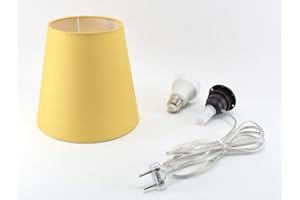 HORUS PARALUMI Kit Completo Paralume Giallo + Adattatore portalampada E27 con filo e interruttore trasparente - Lampada Led A+ in omaggio! Trasforma una bottiglia in lampada! Lampabottiglia.it