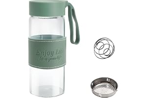 APOMOONS Protein Shaker glas 480 ml shaker proteinshake proteinshacker | Proteinshaker med sil och rostfritt stål kula mugg flaska fitness flaska proteinskakare för proteinskakning sporttillägg, D