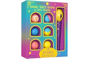 Bubble T Cosmetics Magic Bath Wand & Fizzers Gift Set – Colourful Bath Bombs & Glitter Wand | Relaxing & Fun Gift for Women, Teens & Kids