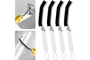 TQRR Cepillo Limpieza Hogar - Cepillo de Limpieza de Grietas, Escobillas de Baño, 4 Piezas Productos de Limpieza para Inodoro, Cocina, Ventana, Juntas, Ducha, Inodoro, Azulejos (4, Negro)