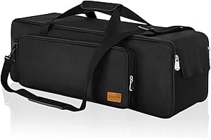 BQKOZFIN Stativtasche 80 x 21 x 21 cm Stativ Tragetasche mit Schultergurt und Griff, für Lichtstativ, Regenschirme, Angelrute, Fotoausrüstung, Mikrofonständer und Einbeinstativ (Schwarz)