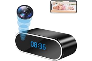 UYIKOO WiFi Cámara Espía HD 1080P WiFi Cámara Oculta Mini WiFi Cámara de Reloj con Visión Nocturna y Detección de Movimiento
