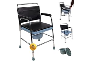 Mobiclinic, Velero, Silla wc inodoro adultos, Acolchada, Tapa, Conteras antideslizantes, Acero, Marca española, Asiento y reposabrazos acolchados, Bidet incorporado, Personas mayores, Portátil