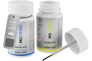 ‎MG PRIME MG PRIME Autolack Lackstift Set für Audi LY7C / Y7C / T3 Nardograu/Nardo Grey Basislack Klarlack je 50ml