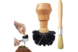 BUOSHA Acboor Pincel barista, cepillo de limpieza para molinillo de café, cepillo de café, cepillo de café para portafiltros, máquinas automáticas, cafeteras espresso, molinillo de café