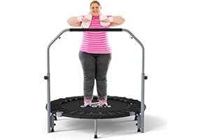 CLORIS 101,6 cm faltbares Fitness-Trampolin – maximale Belastung 400lb, Mini-Rebounder mit verstellbarem Schaumstoffgriff für Kinder und Erwachsene, Indoor/Outdoor, Fitness, Körperübung