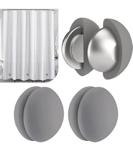 Poids Magnétiques Pour Rideau De Douche – 5 Paires – Revêtement Silicone Anti-rouille – Fixation Facile – Gris Anti Vent Rideau Douche
