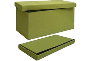 DuneDesign folding Ottoman 76x38x38cm 80L rectangular upholstered Light Green