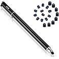 Bargains Depot B&D Capacitive Stylus Pen 2-in-1 Styli Touch Screen Pen with 20Pcs Replacement Rubber Tips for iPads, Tablets, iPhones, Samsung Galaxy Note/Tab, LG&HTC(Black, 5.5-inch)