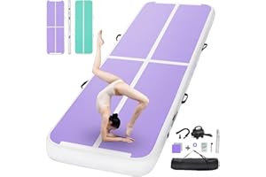 FBSPORT Airtrack Matte 10/20 cm altezza 2/3/4/5/6/M spessore tappetino da ginnastica con pompa ad aria, tappetino da allenamento con borsa per il trasporto