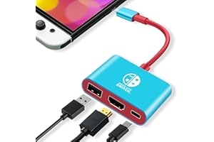 DELAMIYA 3 en 1 Switch Dock para Switch/Switch OLED, puerto USB 3.0, adaptador de TV portátil con 4K HDMI, carga tipo C PD2.0, estación de acoplamiento portátil para Nintendo Switch/Switch OLED