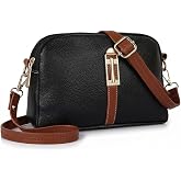 Faux Leather Sling Bag with Brown Adjustable Strap & Gold-Tone Hardware – Compact Crossbody Handbag for Daily Use
