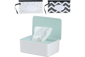 XIANGJUNLY 2 sztuki chusteczek nawilżających dla niemowląt, zestaw woreczków i 1 opakowanie chusteczek nawilżających dla niemowląt, pudełko na chusteczki nawilżane, wielokrotnego użytku, woreczek na chusteczki