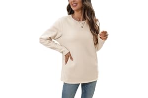 outfit spring Thermo Pullover Damen Winter Warme Dicke Gefütterte Fleece Sweatshirt Oberteil Thermoshirt Damen Langarm