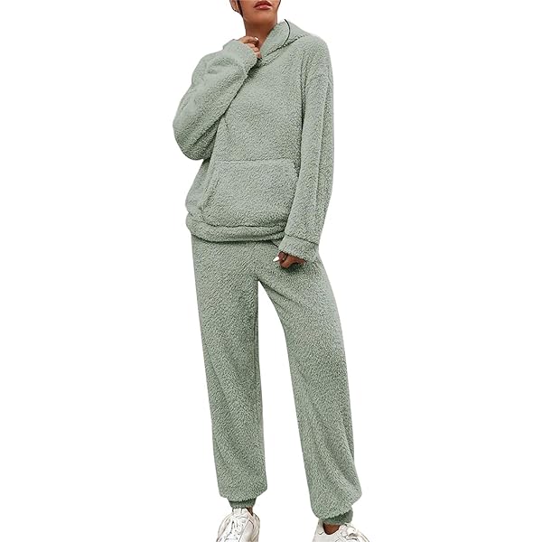 Knuffelpak Dames Pluizig: Pyjama Dames Winter Knuffelig Tweedelig Huispak Met Lange Bovenstukken En Broeken Warme Flanel Zacht Pluche Nachtkleding Voor Vrouwen Flanel Fleece Vrijetijdspak