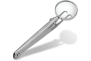 SHEHADEH Lupenpinzette - Pinzette mit Lupe - Splitterpinzette mit Vergrößerung - gebogene Spitze - 13cm