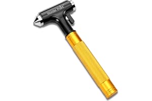 WONDER POINT Premium Emergency Hammer Car, 2025 Multifunctional Seat Belt Cutter, Emergency Hammer, Quick Car Rescue with TÜV Hammer, Aluminium Belt Cutter & Glass Breaker with Fire Protection Rescue