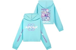 SZRXKJ Sudadera con capucha unisex para niños, dibujos animados, diseño de anime con gráficos Huntrx Multicolors Polialgodón