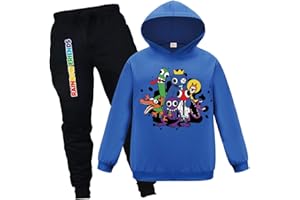 Forlcool Rainbow Tracksuits for Kids YouTube Game Merch Casual Outfits Hoodie + Trousers Suits
