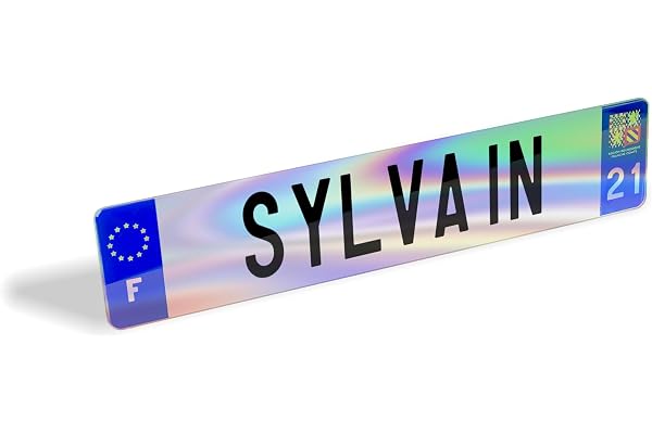 1 Plaque Prénom Voiture Holographique - Plaque décorative pour Voiture, Camion, Garage - Fantaisie 520 x 110 mm - Prénom Camion - Personnalisée, Prénom Voiture Personnalisable