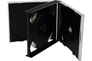 Dragon Trading® - Lot de 10 boîtiers CD/DVD à 3 plateaux - 25 mm - noir