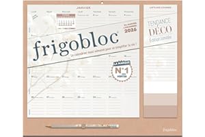 Frigobloc Mensuel 2026 Tendance déco Beige (de janv. à déc. 2026)