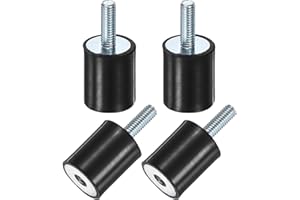 M METERXITY 4-Pack Rubber Mounts D20mmxH25mm Male/Female Vibration Isolators Cylindrical Absorber W M6 x 18mm Studs for Air Compressor/Car/Pump/Boat/Garage Motor/Bobbins Rubber Isolators