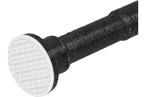 Tiemlet Asta telescopica per tenda da doccia, 70 – 255 cm, allungabile, senza foratura, in acciaio inox, colore nero, asta telescopica da morsetto, come asta per tenda per finestre del bagno
