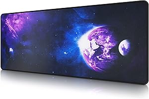 EFISH Duża podkładka pod mysz do gier (80x30x0.3cm) z przeszytymi krawędziami, rozszerzona podkładka pod mysz, trwała, antypoślizgowa podstawa z naturalnej gumy