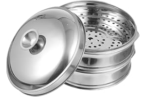 Kichvoe Dumpling Steamer Dumpling Steamer Stainless Steel Steamer Pot Vegetable Food Steamer Basket Insert 22cm Dim Sum Dumplings Bun Steamer Vegetable Steamer Basket Vegetable Steamer Basket