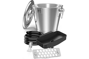 BSTTEK Upgraded Rear Grease Drainage Funnel for Blackstone Grease Catcher,Grease Bucket W/Lid,Innovative Blackstone Grease Trap with Separated Stainless Grease gate,Blackstone Griddle Accessories