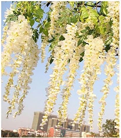 12pcs/lot Artificial 105CM home decor Wisteria silk flower holiday decoration weddings &amp; events simulation flower (White) by FatColo
