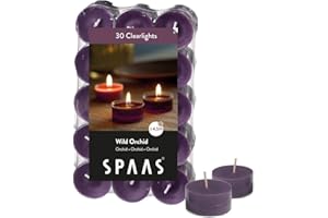 SPAAS 30 Clearlights parfumées, bougies chauffe-plats cup transparente, ± 4,5 heures - Wild Orchid