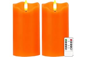 Justup 2 stycken flammlösa LED-ljus med fjärrkontroll och timer för Halloween