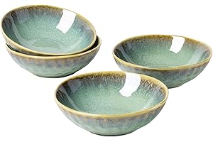 HENTEN HOME Juego de 4 cuencos de cerámica, 750 ml, para 4 personas, color beige