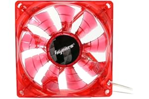 Bgears b-PWM 90 mm 2 Ball Bearing 4000 RPM High Speed Fan with Airflow upto 88 CFM and Red LEDs - Translucent Red