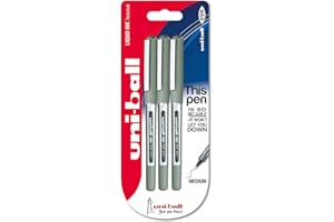 UNI-BALL Uniball Eye Fine UB-157 Pack de 3 Stylos à bille pointe 0,7 mm Noir