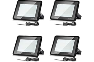 ‎LOSPITCH Lospitch 50W LED Strahler Außen 4 Stücke, 4250LM 6000K Kaltes Weiß Superhell Außenstrahler, IP66 Wasserdicht LED Fluter Aussen, Außenlampe für Garten, Innenhöfe, Garage, Hotel, Sportplatz