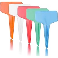iDattel Pflanzenschilder-100Stk Pflanzenstecker T-Form Plastik Farbe Pflanzenschilder zum Beschriften Garten Etiketten…
