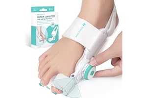 TENICORE Orthese Hallux Valgus Corrective Hallux Valgus Correction Redresseur Separateur D'orteil Orthopédique Coussinet Intérieur en Silicone et Sangle de Talon Antidérapante Orteils 1pce