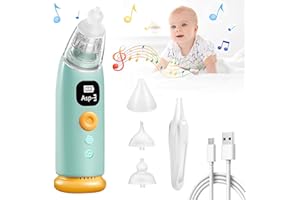 FACAIO Elektryczny Aspirator Nosowy, Automatyczny Ssanie Smark dla Dzieci, Czyszczenie-Nos, 3 Poziomy Ssania, Anti-Reflux, ze światłem LED i funkcją muzyki, akumulator, z 3 silikonowymi końcówkami