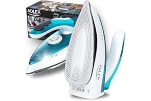 ‎ADLER EUROPE ADLER EUROPE Travel Iron Mini 1700W - Compact with Folding Handle 19.5 x 9 x 8.5 cm - 70 g Steam Boost and Dry Function - Stainless Steel Sole, 60 ml Water Tank and 1.94 m Cable