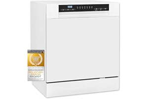 Exquisit Mini-Geschirrspüler, Tischspülmaschine, 55 cm breit, spülmaschine klein, ECO-Modus, GSP5508-030D weiss